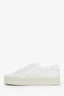 Saint Laurent White Leather Court Classic Platform Sneaker Size 39.5