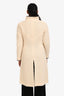 Pre-loved Chanel™ 2000 Cream/Black Wool Blanket Stitched Zip Coat Size 38