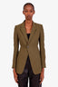 Rick Owens FW18 Green Wool Single Breasted Blazer Size 2