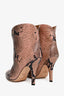 Bottines Paris Texas à imprimé python rose embossé, pointure 37