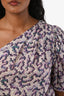 Isabel Marant Etoile Cotton Purple/Multicolour One Shoulder Detachable Sleeve Blouse Size 40