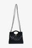 Pre-loved Chanel™ 2023 Black Shiny Crumpled Calfskin Quilted Mini 31 Shopping Bag