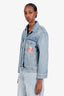 Gucci Blue Denim Les Pommes Apple-embroidered Jacket Size 36