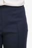 Akris Punto Navy Blue Cotton Blend Tapered Trousers Size 4