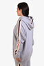 Gucci Grey Cotton Bow Applie Logo Stripe Zip Up Hooded Sweatshirt Size L