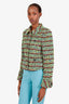 Gucci Green Striped Tweed Blazer Jacket Size 42