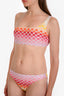 Missoni Pink/Multicolour Swim One Shoulder Top + Swim Bottom Size 44