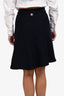 Thom Browne Navy Knit Grosgrain Strap Mini Skirt Size 36