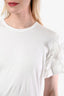 Comme des Garcons White Cotton Ruffle Sleeve T-Shirt Size S