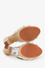 Burberry Pink Nova Check Studded Wood Heels Size 36