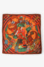 Hermès Orange/Multicolour Silk 'Madame Cuir' Scarf 45cm