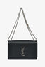 Saint Laurent Black Grained Leather Medium 'Kate' Shoulder Bag