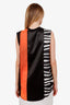 DSquared Black/White/Orange Multi Print Zippered Sleeveless Blouse Size 48