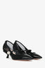 Roger Vivier Black Patent Mesh Virgule Babies Mary Jane Pumps Size 35