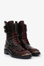 Louis Vuitton Burgundy Patent Leather Combat Boots Size 36
