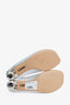 Loewe Silver Metallic Leather Toy Mules Size 38