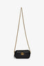 Gucci Black Leather GG Marmont Mini Crossbody Bag