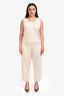 St. John Cream Wool Sleeveless Top + Drawstring Pants Set Size XL