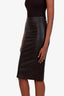 Mackage Black Leather Pencil Midi Skirt Size 0