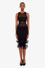 Simkhai Black Kelso Plissé Pencil Skirt Size S