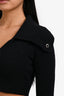 Helmut Lang Black Wool Blend Cropped Cardigan Size XS