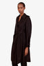 Prada Black Double Breasted Trench Coat Size 44