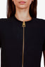 Louis Vuitton Black Gold Zipper Detail Short Sleeve Midi Dress Size 38