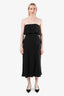 Vix Paula Hermanny Black Linen Strapless Midi Dress Size S