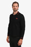 Burberry Black Cotton Logo Long Sleeve Polo Shirt Size L Men's