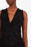Pre-loved Chanel™ Black Ruffled Chiffon Tweed Sequin Detail Dress Size 38