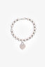 Tiffany & Co. Sterling Silver Return to New York Beaded Pink Heart Tag Bracelet