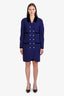 Pre-loved Chanel™ 1980's Purple/Black Velvet Coat Dress and Skirt Ensemble Size 42