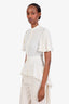 Alexander McQueen Ivory Silk Button Down Ruffle Blouse Size 38