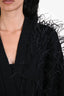 The Attico Black Wool Ostrich Feather Cardigan Size XS