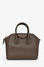 Givenchy Brown Leather Logo Mini 'Antigona' Top Handle Bag With Strap