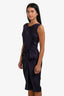 Lanvin Violet Silk Draped Midi Dress Size 40