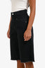 Isabel Marant Black Denim Distressed Trim Natalina Bermuda Shorts Size 34