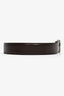 Salvatore Ferragamo Brown Leather Reversible Belt with Chrome Hardware Size 44 Men's