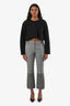 Pantalon Derek Lam 10 Crosby blanc à carreaux noirs avec détails boutonnés, taille 6