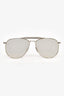 Thom Browne Silver Aviator 'Pilot' Frame Sunglasses