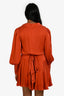 Zimmermann Orange Silk Long Sleeve Mini Dress Size 0