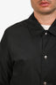 Christian Dior Black Nylon Buttoned Light Bomber Jacket Size 52 Mens