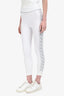 Fendi White Nylon Silver FF Leggings Size 40