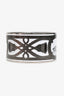 Hermès Palladium Multicolour Enamel 'Grand Apparant' Equestrian Extra Wide Bangle