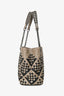 Bottega Veneta Beige/Black Intrecciato Medium Pavone Tote