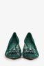 Dolce & Gabbana Green Lace Bellucci Jeweled Embellishment Pointed Toe Pumps Size 39.5