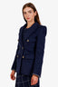 St. John Navy Wool Alpaca Double Breasted Peacoat Size 0