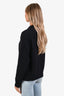 Balmain Navy Wool-Blend Sparkle Logo Crewneck Sweater Size 34