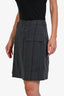 Acne Studios Grey/Purple Striped Wool Wrap Skirt Size 38