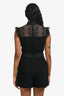 Maje Black Lace Trimmed Romper Size 36